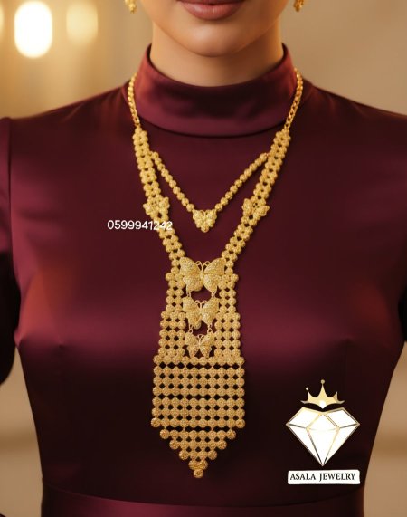 سنسال فراشات فاخر بديل الذهب – تصميم أنيق مطابق للذهب تماماً