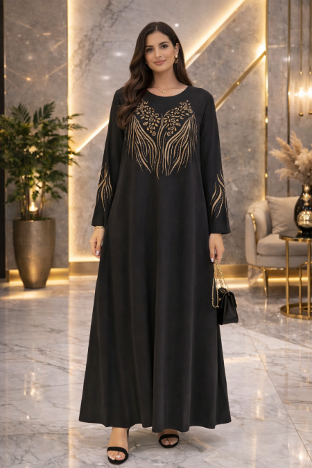 فستان ماكسي بتطريز فاخر ولمسة ملكية