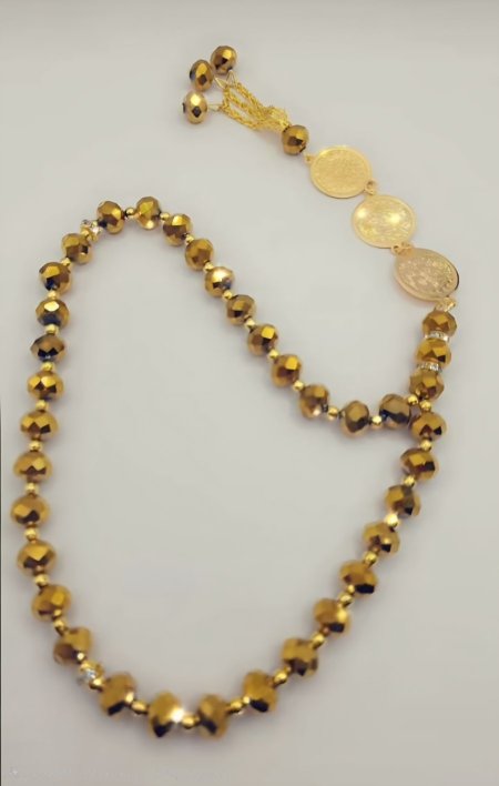 مسبحة الكريستال الذهبي – ليرات فاخرة