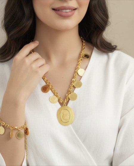 طقم ليرات مع اونصه