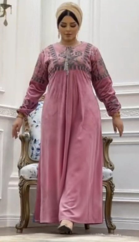 دشداشة مخمل روز